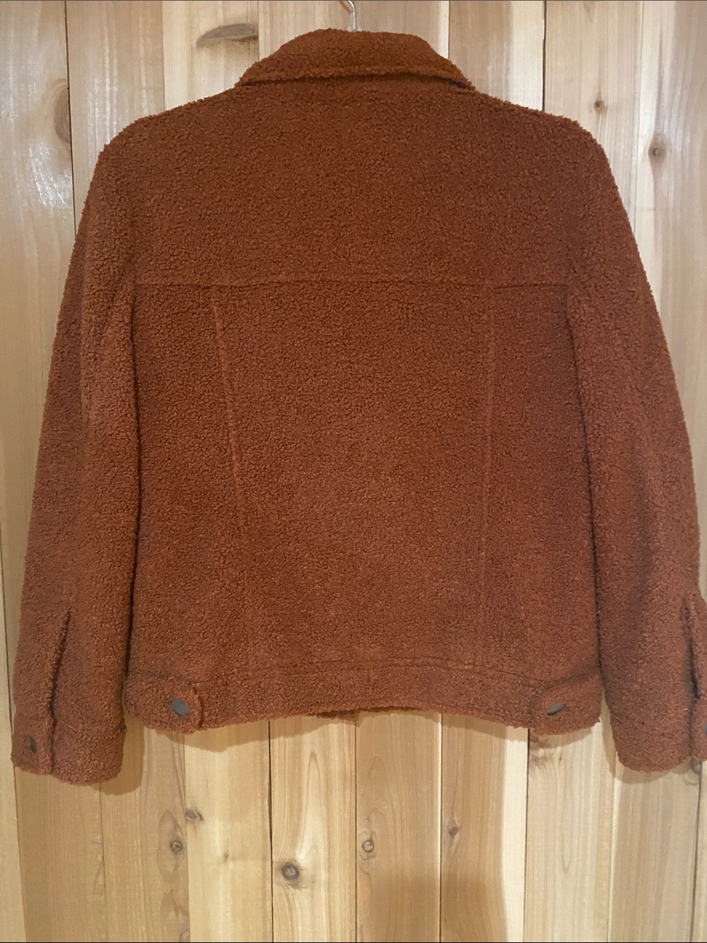 bp Rust Teddy Button-Front Jacket - Picture 7 of 11